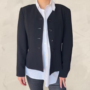 Ann Taylor black blazer with button front and long sleeves Size: 4